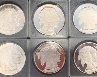 Group of Buffalo Silver Rounds Replica Coins
