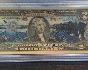 Authenticated Uncirculated Florida Everglades National Park Two Dollar Note (BA17-00184-003A)