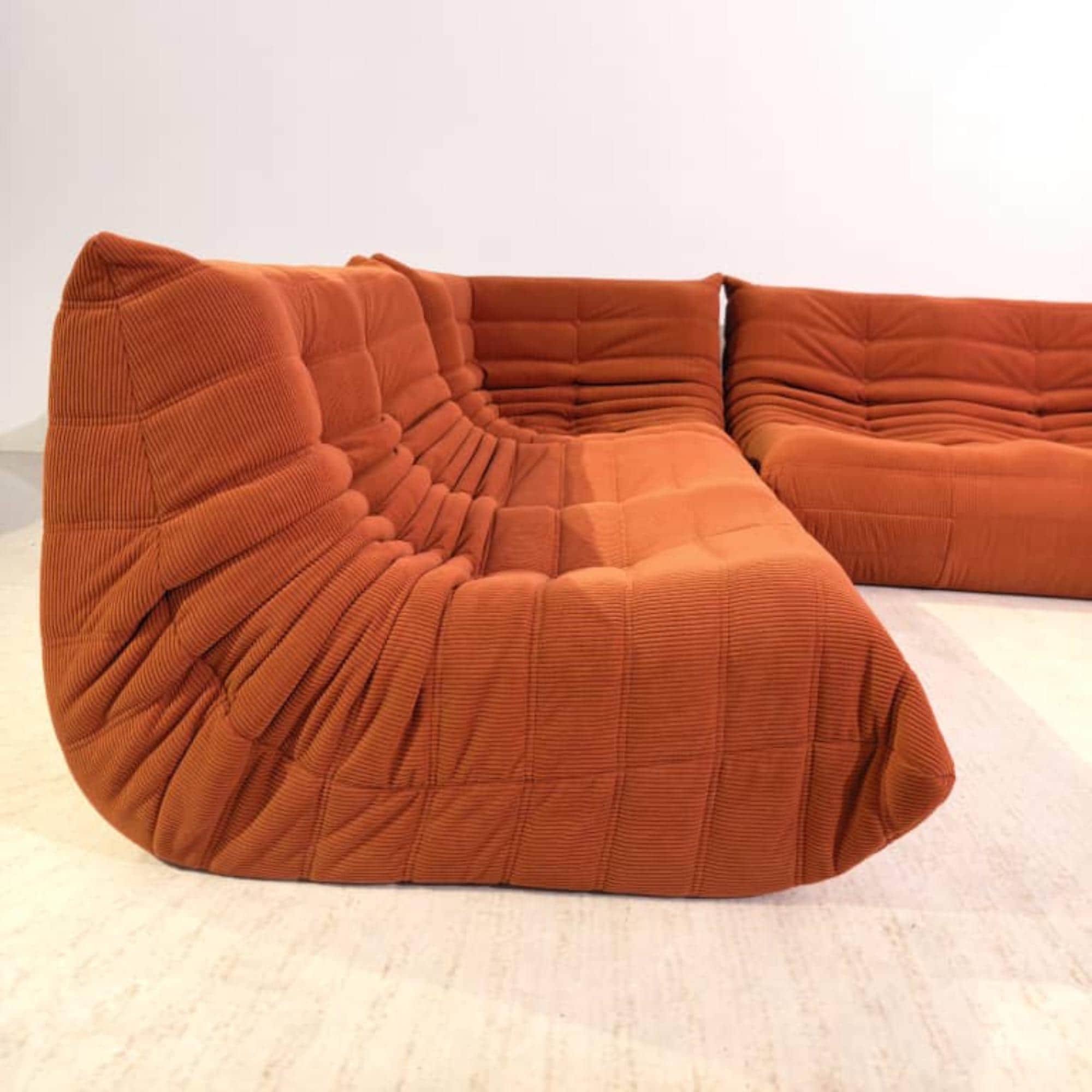 オレンジコーデュロイのカスタム2人掛けソファ - Etsy 日本