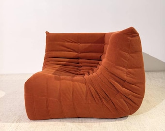 Orange Corner Sofa in Corduroy – Custom 102×101×75 cm