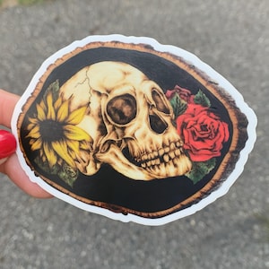 Skull & Flowers Sticker