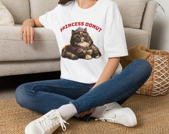 Princess Donut Cat Queen T-Shirt | Funny Crown & Sunglasses Kitty Tee | LitRPG Fan Gift | Gildan 64000