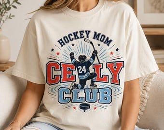 Camiseta de regalo para mamás aficionadas al hockey: perfecta para mamás orgullosas.
