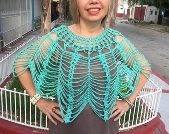 INSTANT DOWNLOAD Cursive Long Capelet- PDF - Pattern