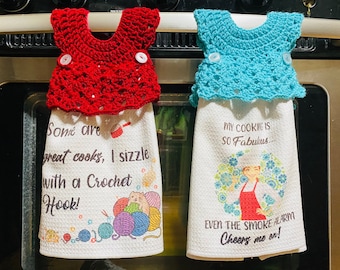 Crochet Towel Topper Pattern, Crochet Towel Holder, Crochet Towel Ring, Crochet Towel Hanger, kitchen towel holders, kitchen towels set