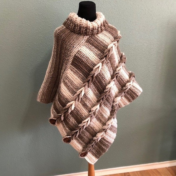 making poncho from shawl
