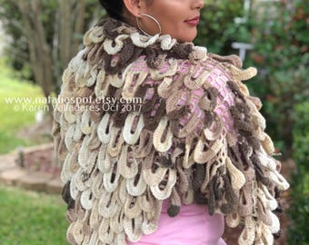 New Hanging Crocodile Crochet Shawl Scarf- Only Pattern