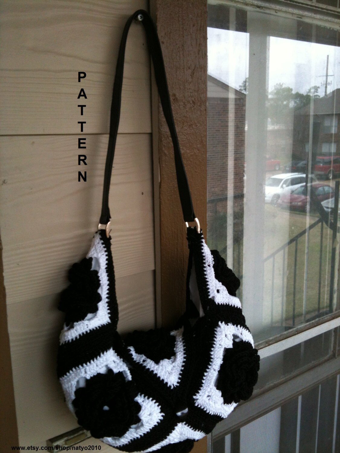 INSTANT DOWNLOAD Black and White Hobo Crochet Flower Bag Pattern PDF ...