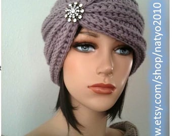 INSTANT DOWNLOAD Turban Style - Rhinestone Beanie - Crochet Pattern