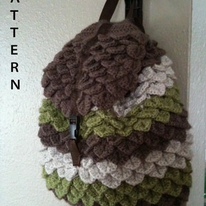 INSTANT DOWNLOAD Crochet Crocodile Backpack Pattern image 2
