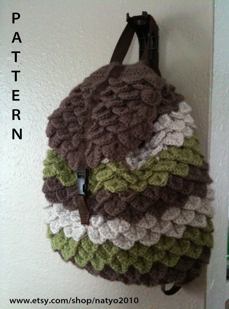 INSTANT DOWNLOAD Crochet Crocodile Backpack Pattern image 2