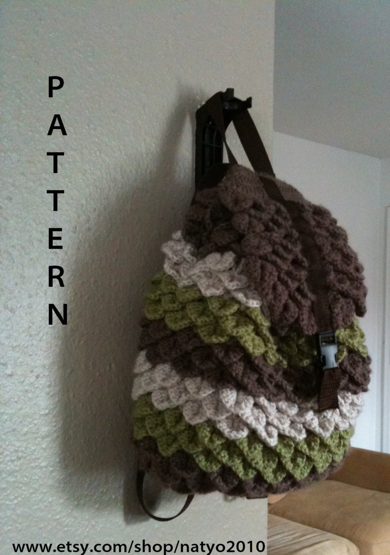 INSTANT DOWNLOAD Crochet Crocodile Backpack Pattern image 5