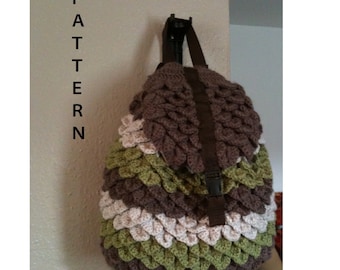 INSTANT DOWNLOAD Crochet Crocodile Backpack - Pattern