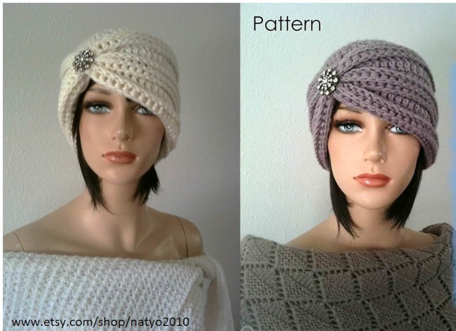 INSTANT DOWNLOAD Turban Style Rhinestone Beanie Crochet | Etsy