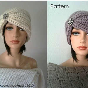 INSTANT DOWNLOAD Turban Style Rhinestone Beanie Crochet Pattern image 4