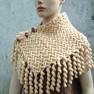 INSTANT DOWNLOAD Zigzag Curly Neck Warmer Scarf Crochet Pattern image 1