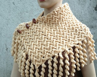 INSTANT DOWNLOAD Zigzag Curly Neck Warmer Scarf - Crochet Pattern