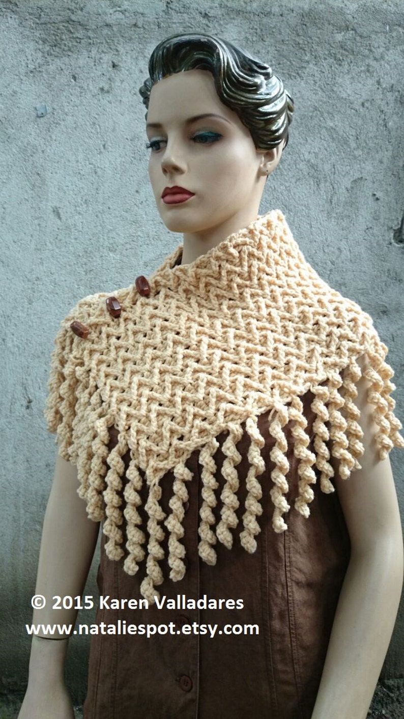 INSTANT DOWNLOAD Zigzag Curly Neck Warmer Scarf Crochet Pattern image 1