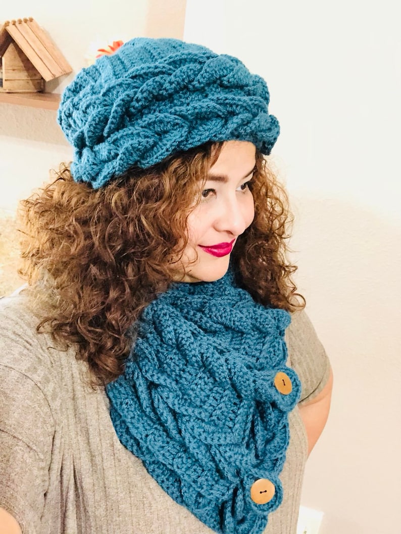 INSTANT DOWNLOAD Braids Slouchy Hat Beret Beanie - Crochet Pattern - Etsy