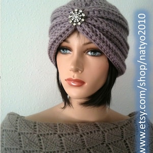 INSTANT DOWNLOAD Turban Style Rhinestone Beanie Crochet Pattern image 3