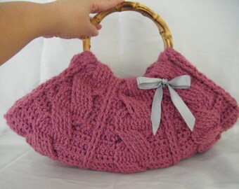 INSTANT DOWNLOAD - Crochet Braids-Cables Purse Pattern Vintage-Look