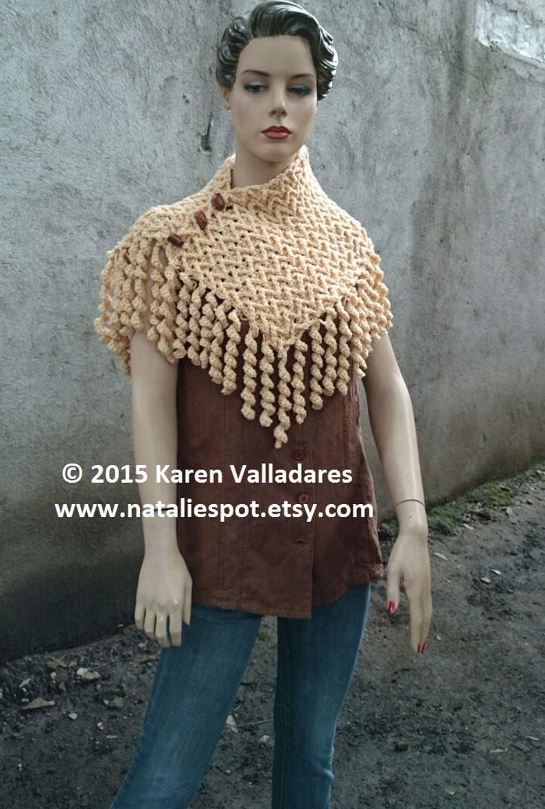 INSTANT DOWNLOAD Zigzag Curly Neck Warmer Scarf Crochet Pattern image 3