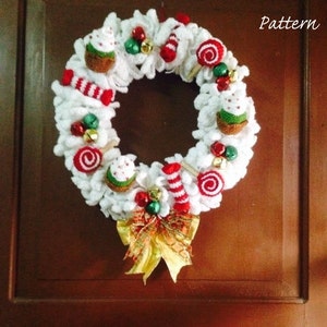 INSTANT DOWNLOAD Christmas Wreath Cupcakes, Candies and Lollipops - Crochet Patterns