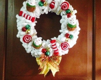 INSTANT DOWNLOAD Christmas Wreath Cupcakes, Candies and Lollipops - Crochet Patterns