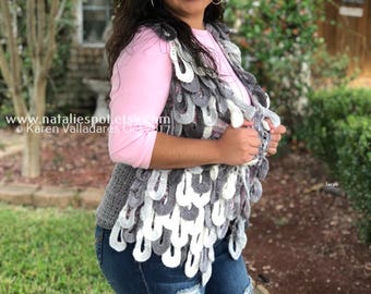 New Hanging Crocodile Crochet Vest Jacket- Only Pattern