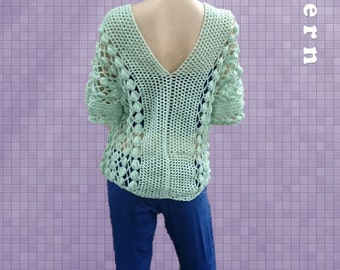 INSTANT DOWNLOAD Top Tunic Blouse or Poncho -  Crochet Pattern