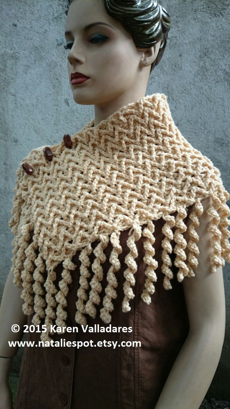 INSTANT DOWNLOAD Zigzag Curly Neck Warmer Scarf Crochet Pattern image 4