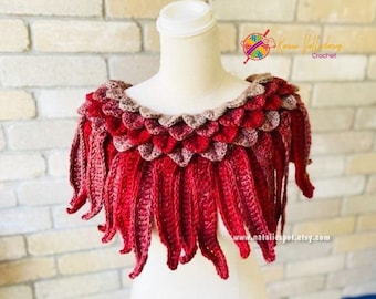 The Feathered Cape-Scarf PDF Pattern INSTANT DOWNLOAD