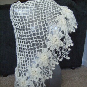 INSTANT DOWNLOAD Bridal Mohair Shawl/Scarf Winter or Summer - Crochet Pattern