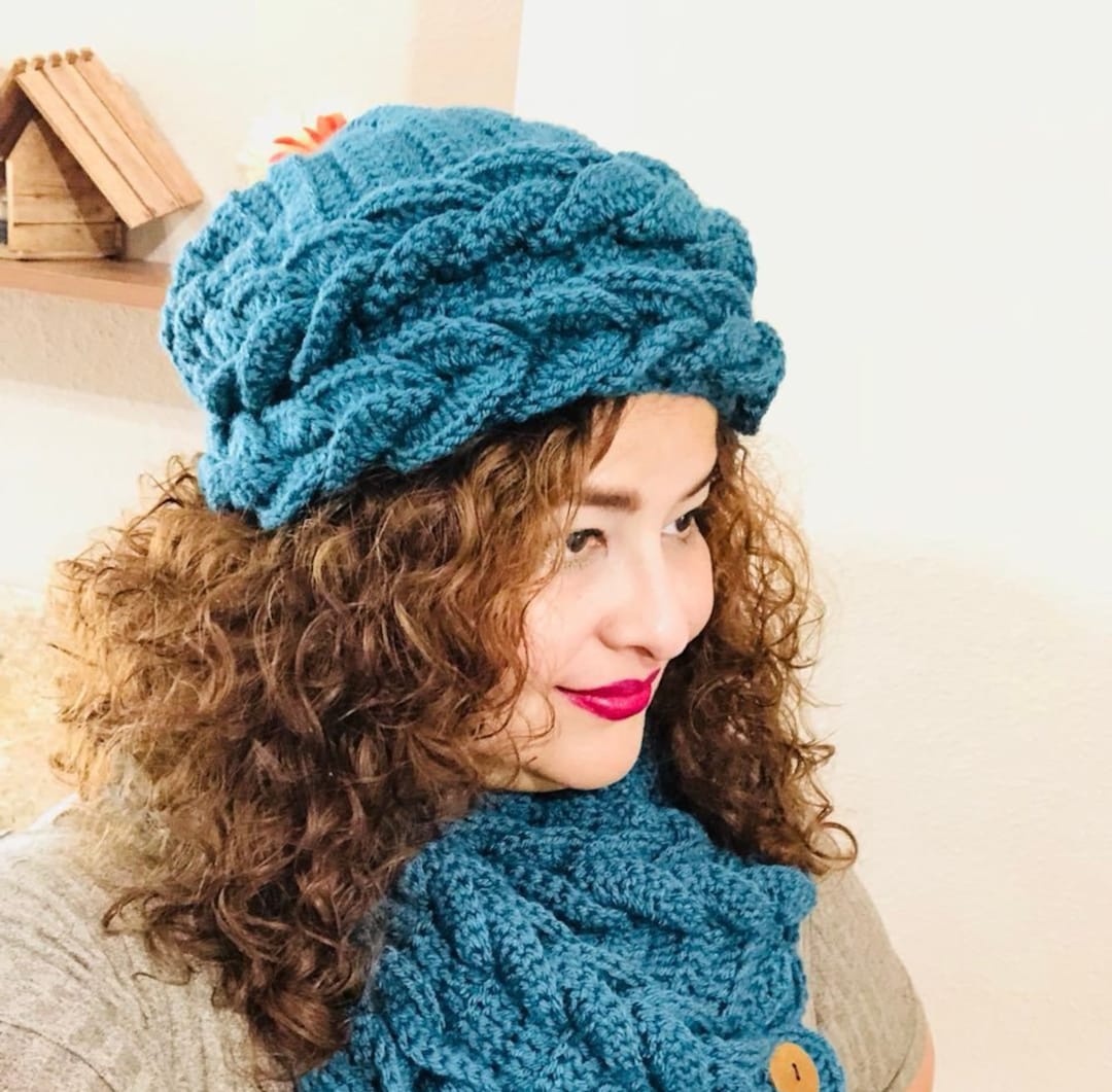 INSTANT DOWNLOAD Braids Slouchy Hat Beret Beanie - Crochet Pattern - Etsy