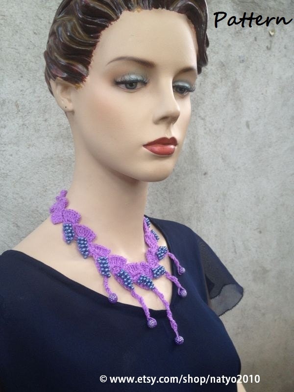 INSTANT DOWNLOAD Crochet Purple Pearls Choker Necklace - Etsy