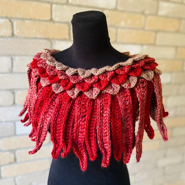 The Feathered Cape-Scarf-Neck-  PDF Pattern INSTANT DOWNLOAD