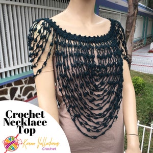 Download instantâneo: Colar e blusa em crochê - Molde em PDF