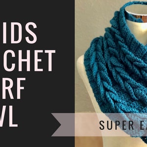 INSTANT DOWNLOAD The Braids Crochet Scarf Cowl The Braided Cowl PDF Pattern image 2