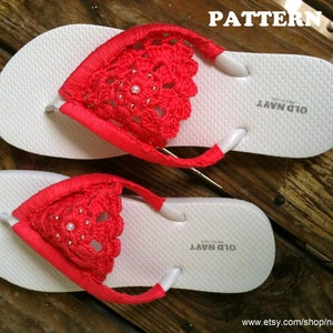 INSTANT DOWNLOAD Crochet Pattern Applique Flip Flops - PDF