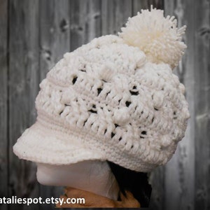 Snowy Cozy with Pom Pom BEANIE - Crochet Pattern