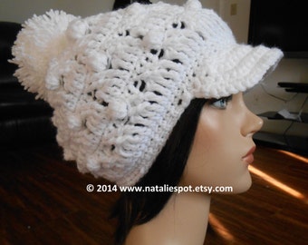 INSTANT DOWNLOAD Snowy Warm Cozy  BEANIE with Pom Pom - Crochet Pattern