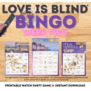 Love Is Blind Bingo Game: Reality TV Watch Party (Digital Download, Week Two Cards)