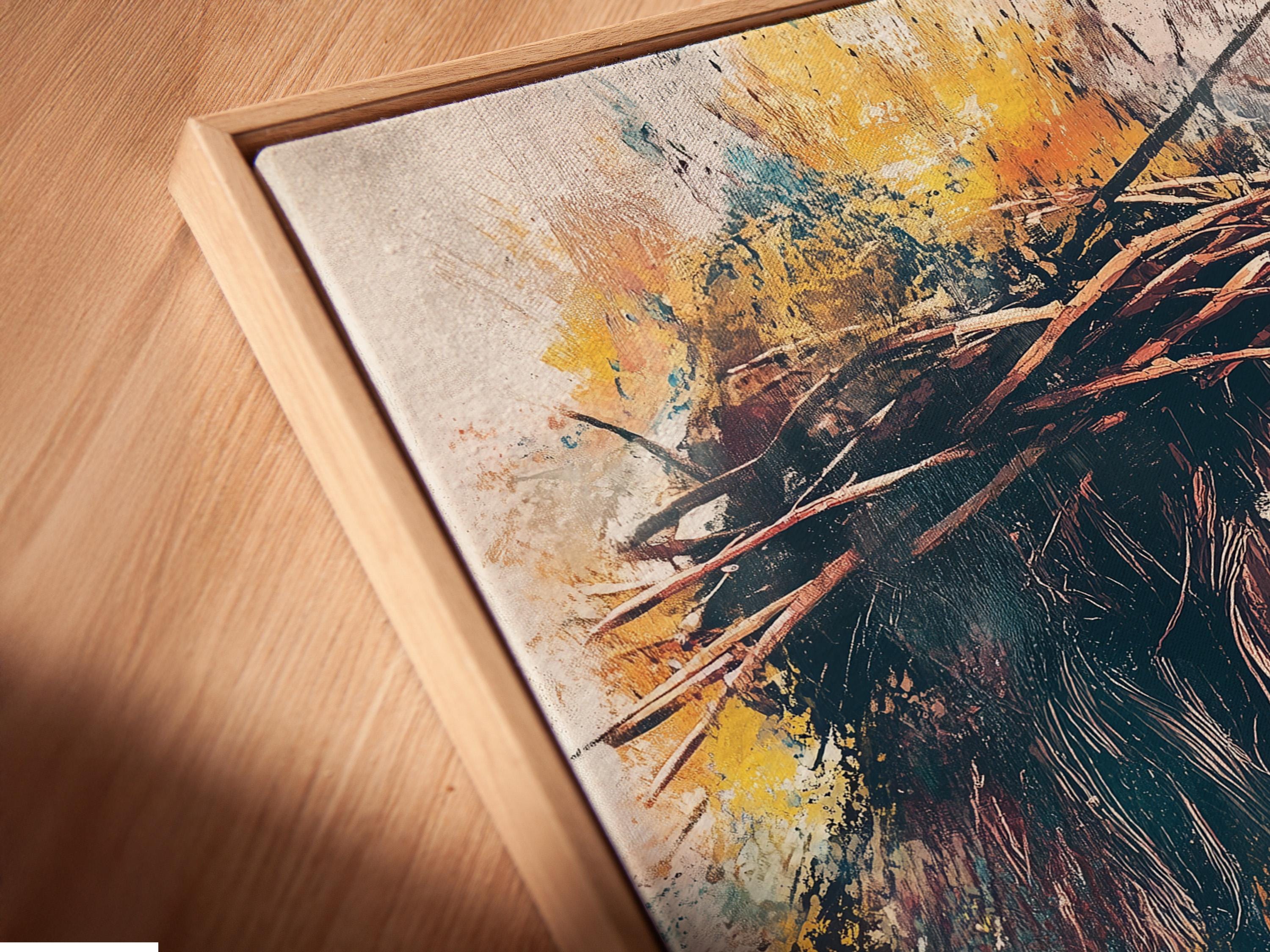 Side-profile Jesus portrait with textured teal, ochre and muted red over an ivory background detail view