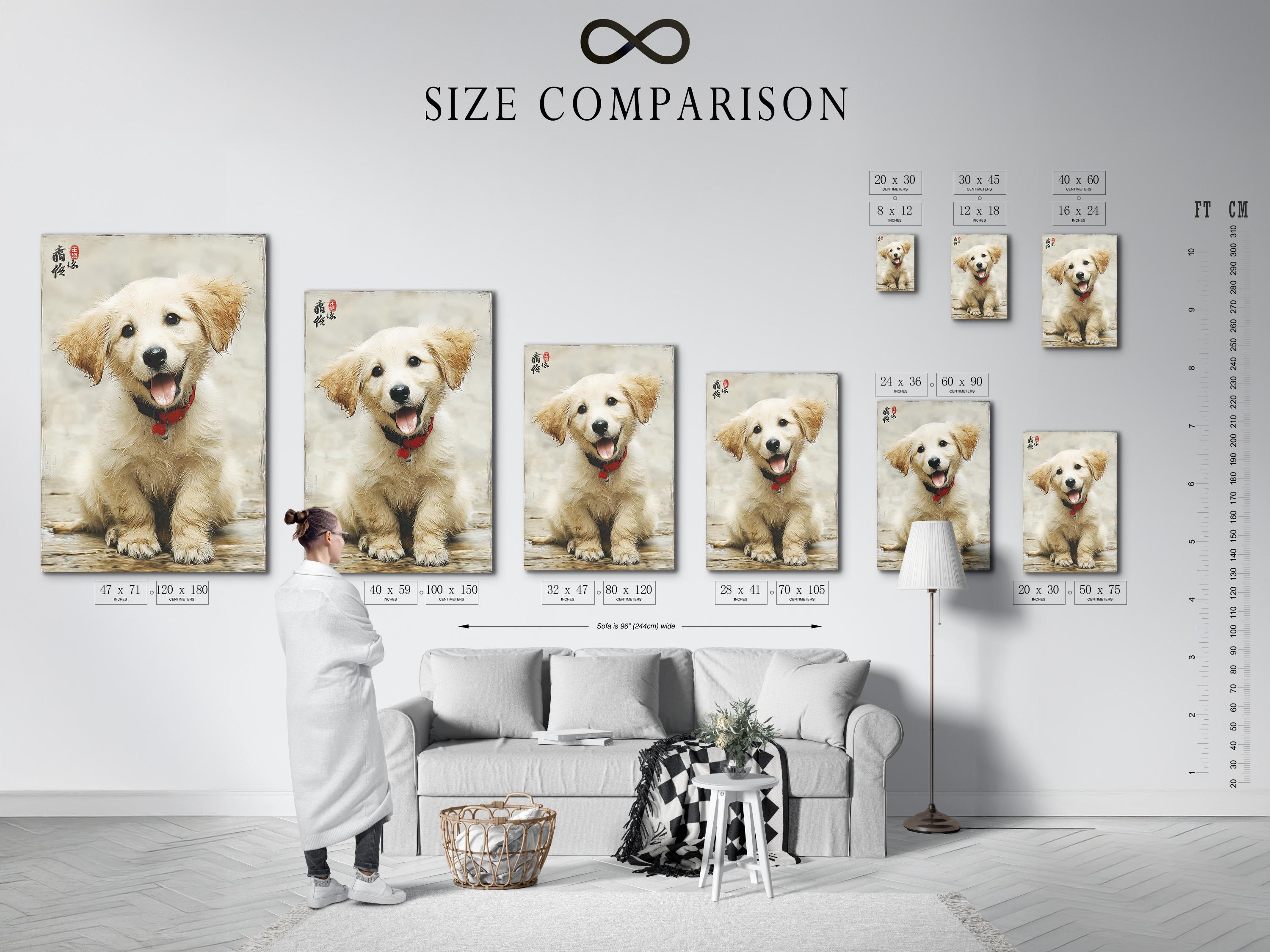 Golden retriever puppy portrait in cream and warm brown with a red bandana detail view