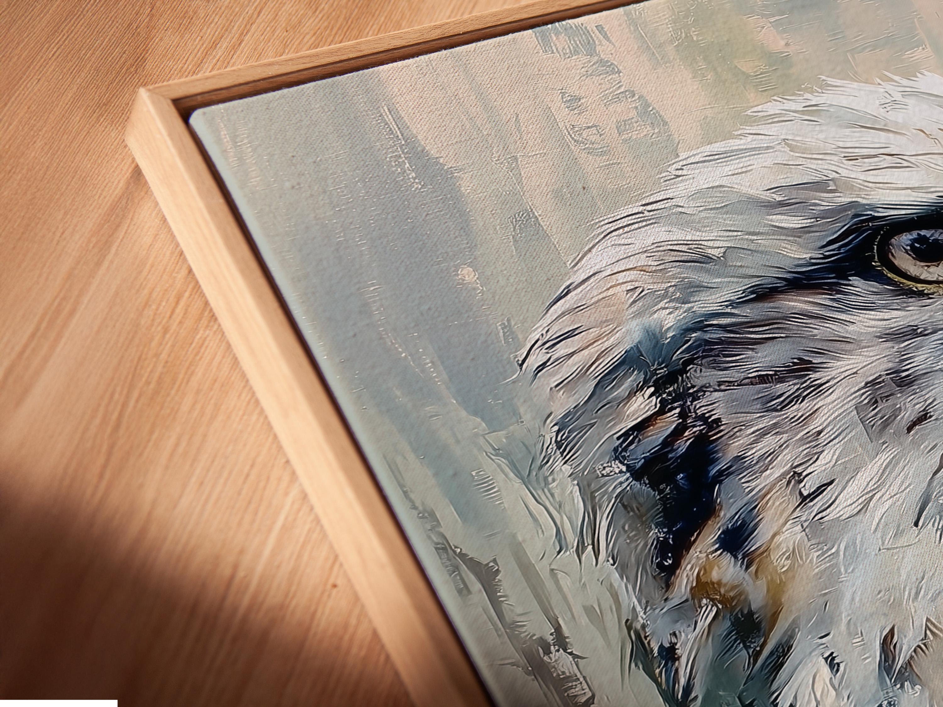 A framed eagle artwork on a wall with several framed mockups beside it