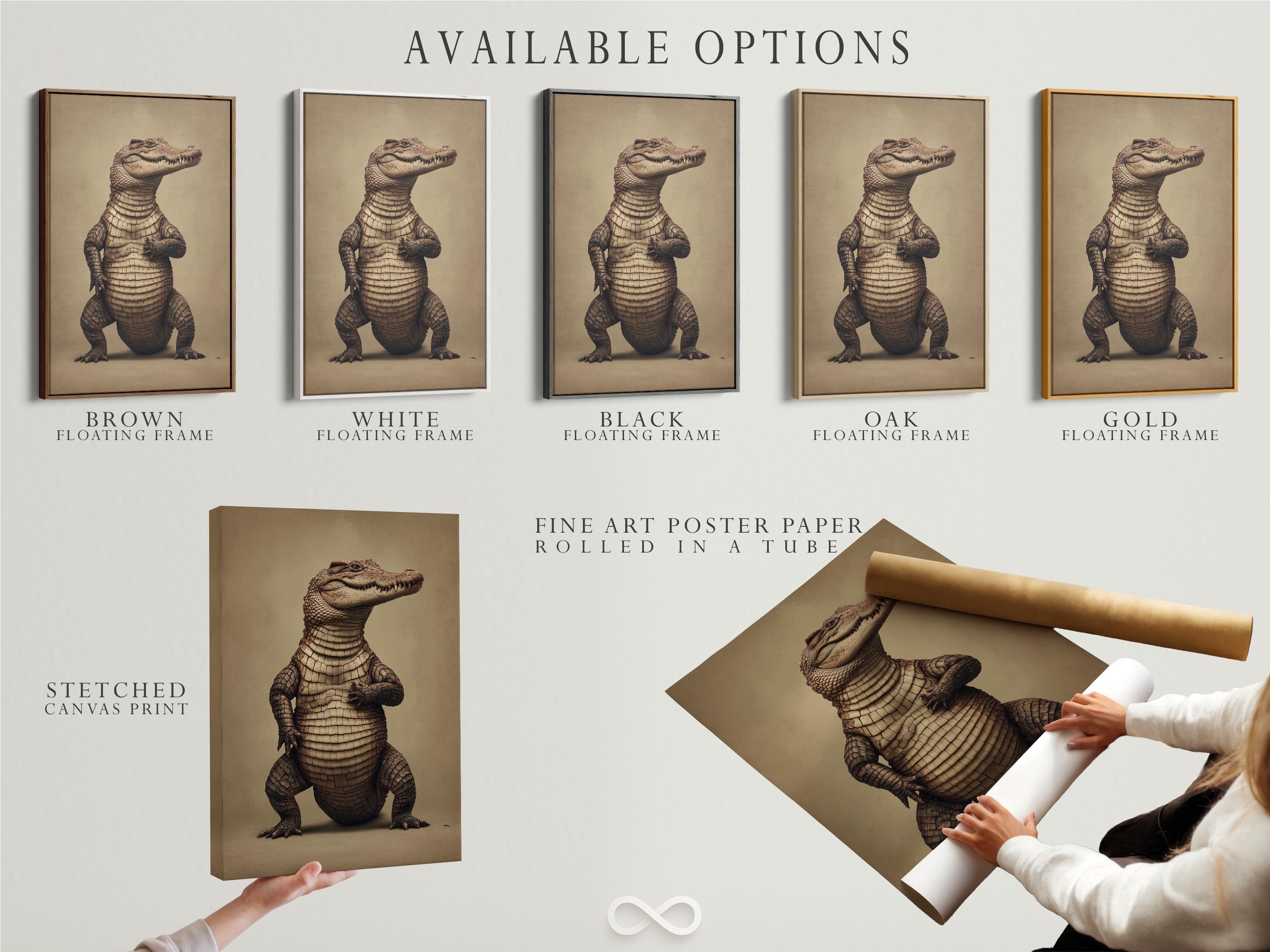 Sepia alligator portrait with detailed scales against a warm background detail view