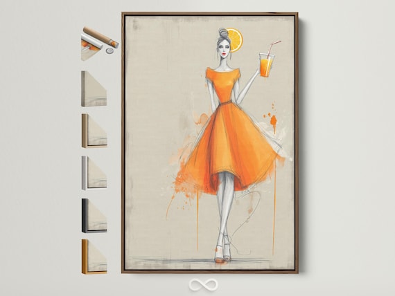 painting woman orange dress  Easy Painting | Beautiful Woman in Orange Dress