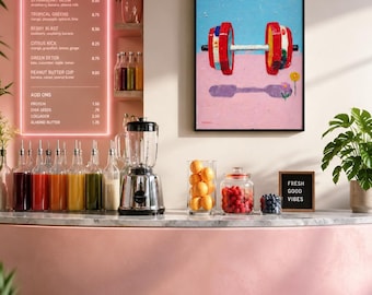 Fitness Art Print - Colorful Gym Wall Art, Abstract Workout Canvas Print for Home Gym Decor & Motivation