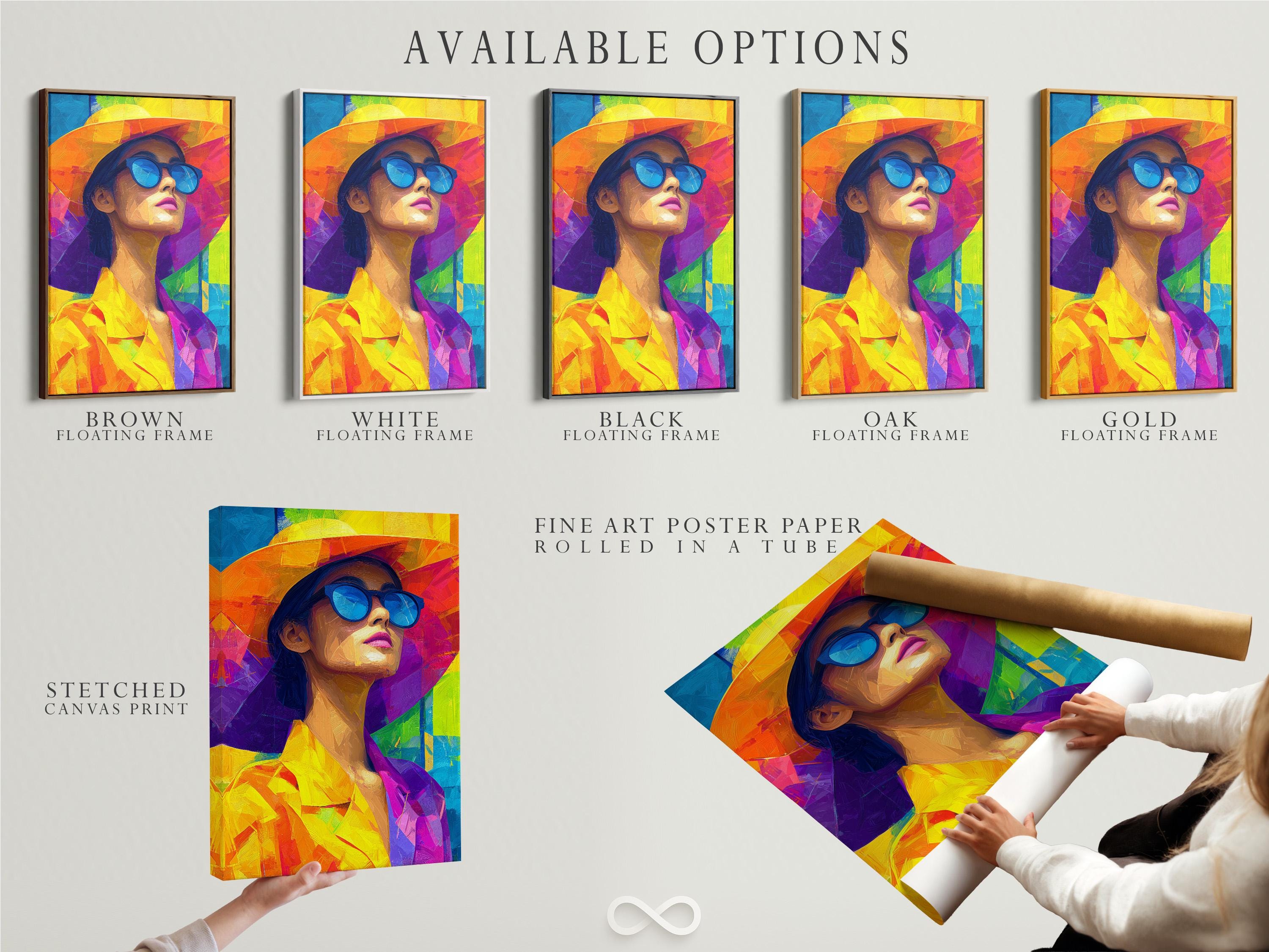 Woman portrait artwork displayed in a wall mockup with other small matching versions