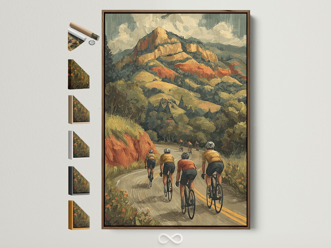 Cycling Wall Art - Vintage Mountain Bike Print, Retro Sports